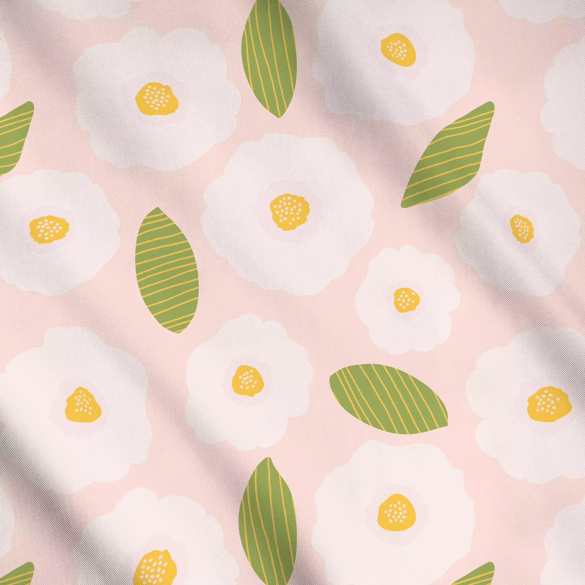 Meterware Gänseblümchen Modern Rosa 5 - Blumen & Florales, Sommer - von „Uta Naumann"; Papaya, boho, skandinavisch, Blumen, ...
