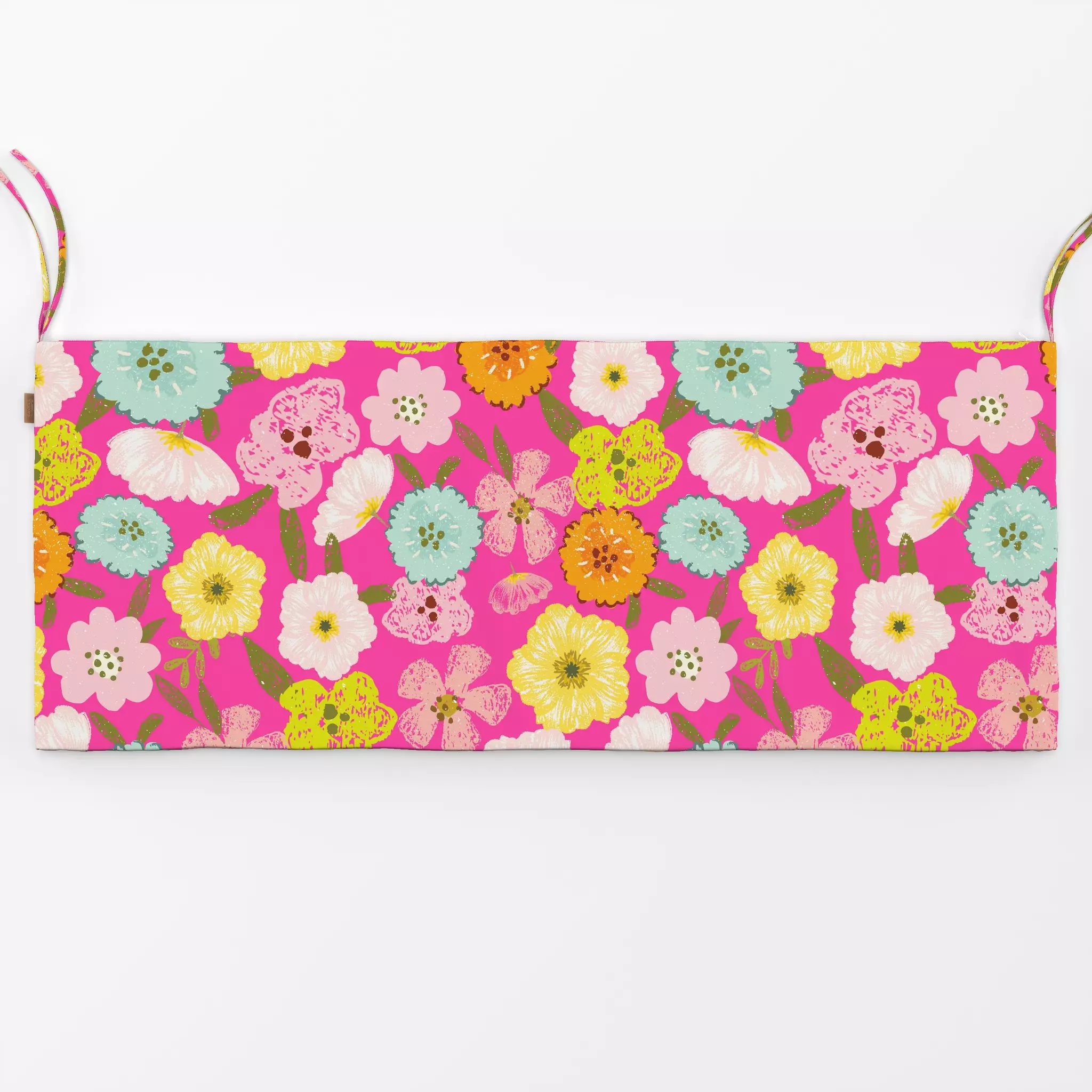 Bankauflage Doodle Sommer Garten Pink - Blumen & Florales, Sommer - von „Uta Naumann"; boho, abstrakt, Blumen, Retro, Sommer...