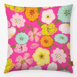 Kissen Doodle Sommer Garten Pink