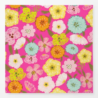 Tischdecke Doodle Sommer Garten Pink