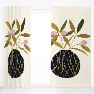 Dekovorhang Blumen in Vase 1