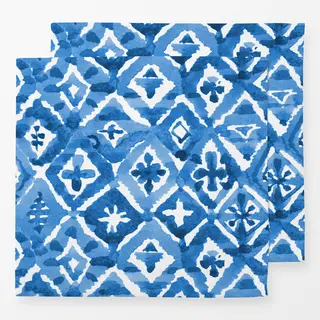 Servietten Shibori Blaue Rhomben 1
