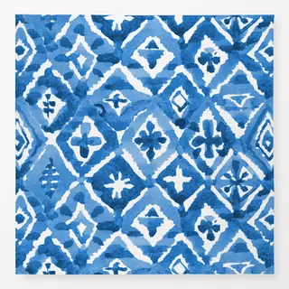 Tischdecke Shibori Blaue Rhomben 1