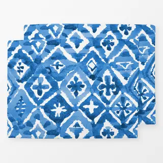 Tischset Shibori Blaue Rhomben 1
