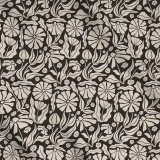 Meterware Blockprint Sommer Blumen 8