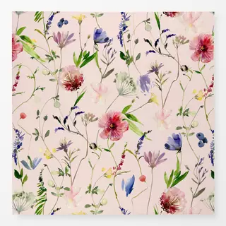 Tischdecke Mittsommer Wildblumen rosè