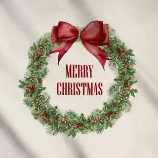 Meterware Christmas Weihnachtskranz Hell