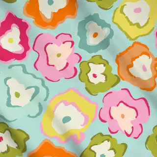 Meterware Bunter Blumen Sommer Garten