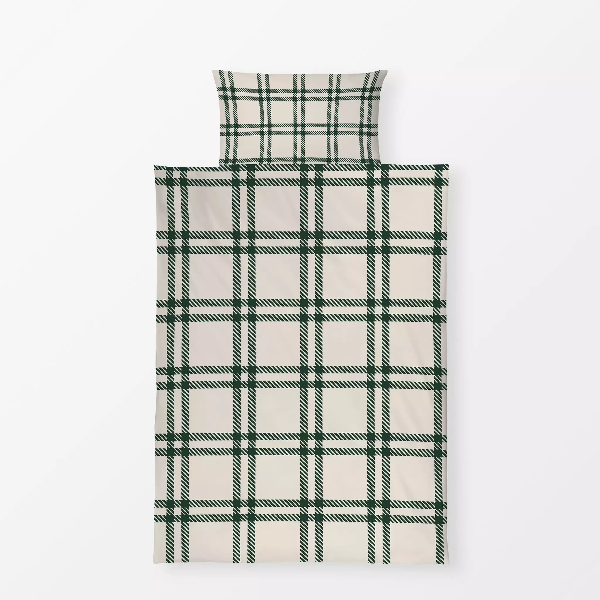 Bettwäsche Weihnachtskaro 2 Grün - Weihnachten, Winter, Symbole & Muster - von „Uta Naumann"; boho, Muster, skandinavisch, v...