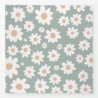 Tischdecke Wildblumenwiese grau
