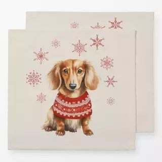 Servietten Weihnachtsdackel