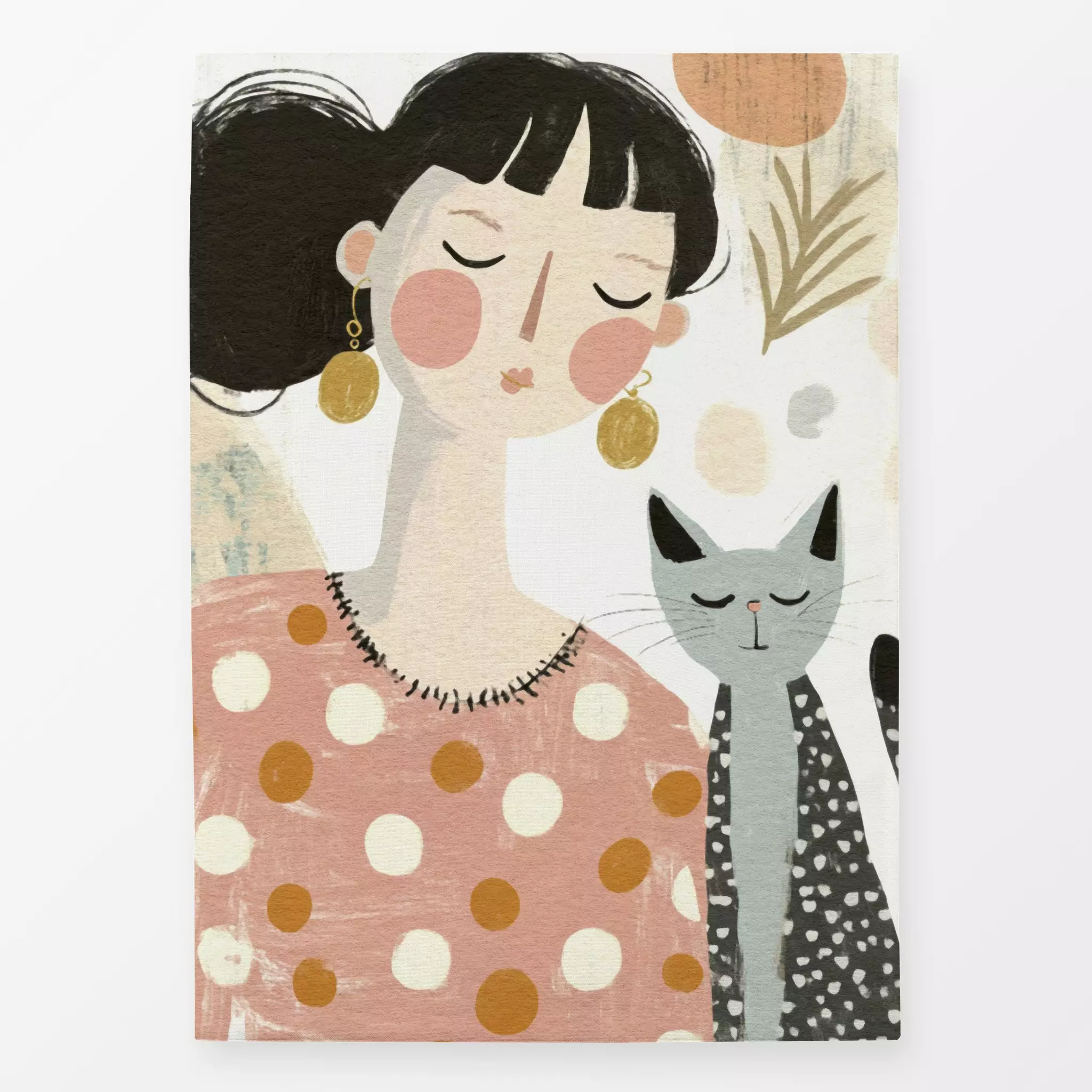 Geschirrtücher Ich liebe meine Katze - Liebe, Romantik & Pride, Tiere, Retro & Vintage - von „Uta Naumann"; boho, Illustrati...