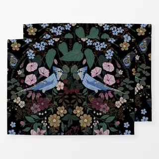 Tischset Victorian Garden Birds | dark