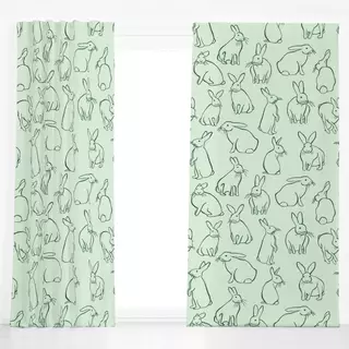Dekovorhang Bunnies Green