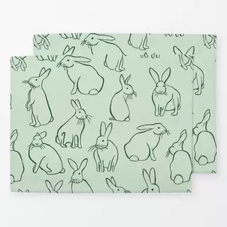 Tischset Bunnies Green