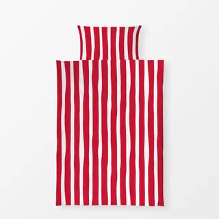 Bettwäsche Streifen rot-weiss