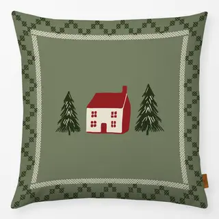 Kissen Weihnachtshaus Kreuzstich
