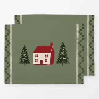 Tischset Weihnachtshaus Kreuzstich