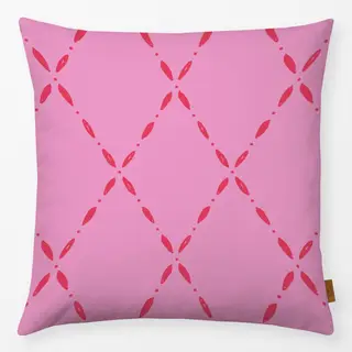 Kissen Rautenmuster pink rot
