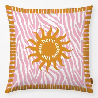 Kissen here comes the sun gelb
