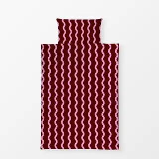 Bettwäsche Wellenlinien bordeaux pink
