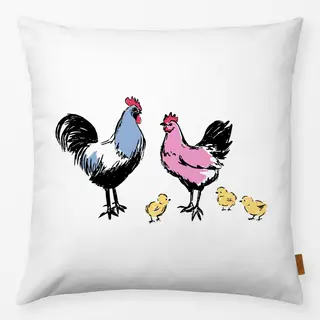 Kissen Huhn Hahn und Küken