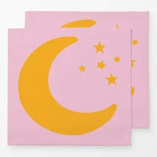 Servietten Mond & Sterne rosa
