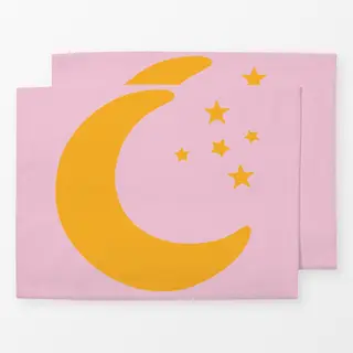 Tischset Mond & Sterne rosa