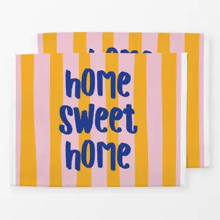 Tischset home sweet home gelb rosa