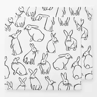 Servietten Bunnies White