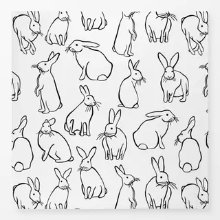 Tischdecke Bunnies White