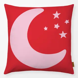 Kissen Mond & Sterne rot