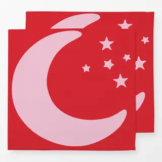 Servietten Mond & Sterne rot