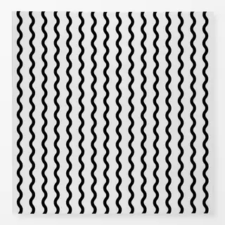 Tischdecke Wellenlinien schwarz-weiss