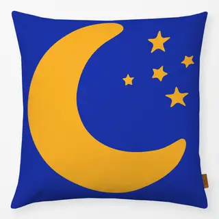 Kissen Mond & Sterne blau