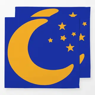 Servietten Mond & Sterne blau