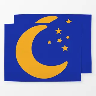Tischset Mond & Sterne blau