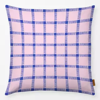 Kissen Karo rosa blau