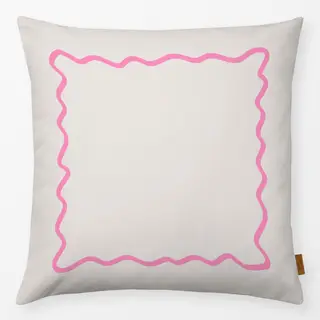 Kissen Wellenrand Beige Pink