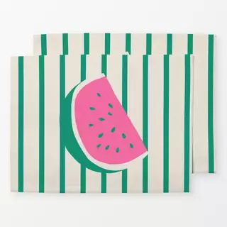 Tischset Watermelon Stripes Green