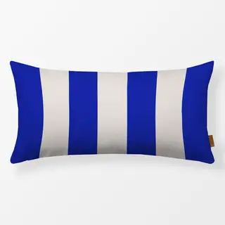 Kissen Streifen Blau Beige