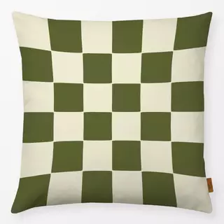 Kissen Kariert Green Beige
