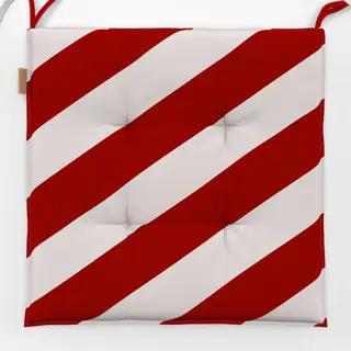 Sitzkissen Christmas Stripes Beige Rot