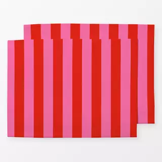 Tischset Stripes Red Pink