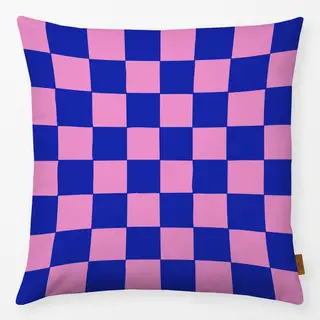 Kissen Checks Blau Pink