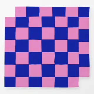 Servietten Checks Blau Pink