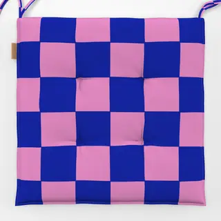 Sitzkissen Checks Blau Pink
