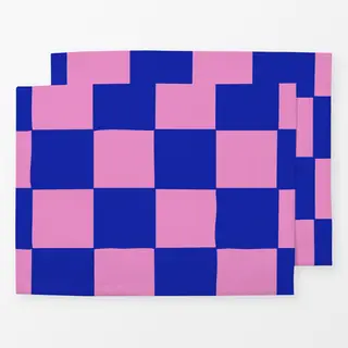 Tischset Checks Blau Pink