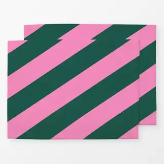 Tischset Christmas Stripes Pink Grün