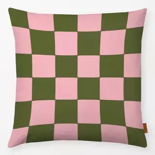 Kissen Kariert Pink green